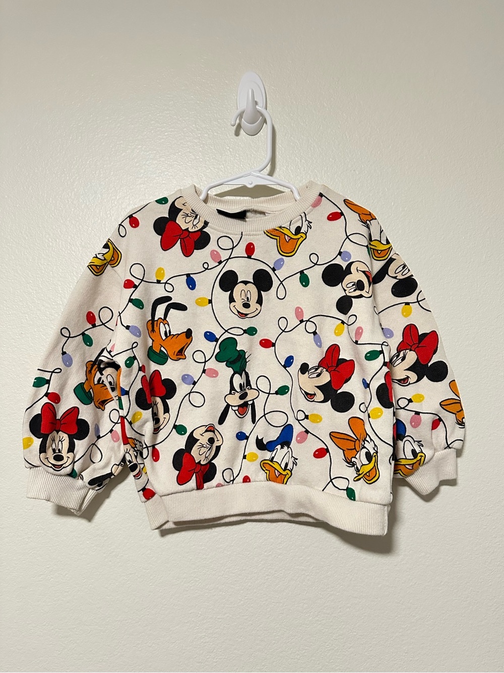Zara Cream Disney Mickey & friends Character Holiday Christmas Sweater